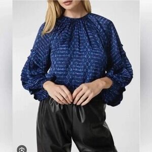 NWT Misa Los‎ Angeles victoire shibori puff long sleeve lightweight top Large